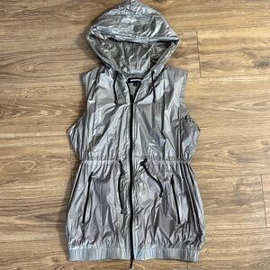 Anatomie Metallic Silver Hooded Packable Vest
